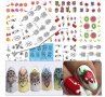 12 бр слайдер ваденки плодове и орнаменти водни стикери за нокти маникюр декорация