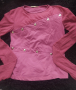 Розова блузка с мрежички, снимка 1 - Блузи с дълъг ръкав и пуловери - 44766551
