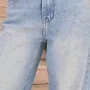 Дамски дънки Деним с апликация от нежни камъни, снимка 7