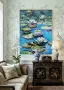 Оригинална маслена картина "Nymphaea: Azure Waters" / Ръчна изработка, снимка 3