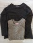 Дамски плетен пуловер с кожен ръкав, снимка 1 - Блузи с дълъг ръкав и пуловери - 31287194