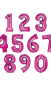 Фолиев балон розова цифра 83 см, циклама от 0 -9  цифра по избор, снимка 1 - Декорация - 44613787