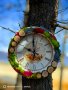 Часовник естествено дърво и скандинавски мъх, снимка 1 - Антикварни и старинни предмети - 44447905