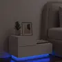 vidaXL Нощно шкафче с LED осветление, бяло, 70x36x40,5 см, снимка 2