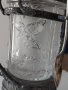 Стара антикварна захарница или съд за лед(метал стъкло), снимка 3