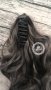 Естествена Луксозна Дълга Пепелно Тъмно Сив Графит Цвят Къдрава Опашка с Щипка КОД Е187, снимка 4