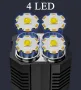 Акумоларторен LED фенер, 2W LED + 3W CОВ студено бяло (6000K), снимка 2