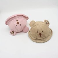 Детска 3D сладка кадифена ветроустойчива шапка Мече, снимка 3 - Шапки, шалове и ръкавици - 44451943