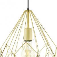 Пендел EGLO Carlton, винтидж пендел, ретро висяща лампа от стомана в матово злато, снимка 1 - Лампи за таван - 39970711