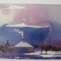 Коледни картички от Монголия , снимка 3 - Други - 31176425