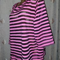 XXL Блуза в розово и черно, снимка 4 - Блузи с дълъг ръкав и пуловери - 42899656