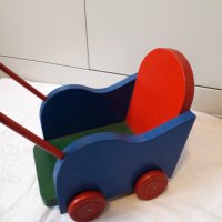 Дървена бебешка количка за кукли , снимка 3 - Кукли - 31362854