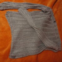 сива, къса,  плетена блузка, с дълъг ръкав за прохладни летни вечери, снимка 2 - Блузи с дълъг ръкав и пуловери - 32023045