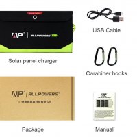 ALLPOWERS™ PD18W 5V3A/9V2A/12V1.5A 21W Сгъваем Соларен Панел SUNPOWER® СлънчевСет 10000mAh3.7-5V37Wh, снимка 8 - Къмпинг осветление - 37247463