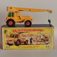 Стар Matchbox King Size K-14 Taylor Jumbo Crane Мачбокс Тайлор Кран С Оригиналната Си Кутия, снимка 1 - Коли, камиони, мотори, писти - 35351568