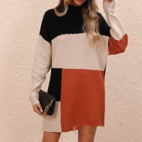 Дамски моден голям пуловер (рокля), 4цвята - 023, снимка 5 - Блузи с дълъг ръкав и пуловери - 39352397