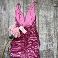 Wow нова клубна парти коктейлна официална рокля с етикета House металически лилаво розов отблясък , снимка 9 - Рокли - 38655326