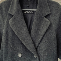 Дълго дизайнерско палто ANNA K вълна 80%, снимка 2 - Палта, манта - 44649815