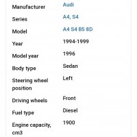 Странично Стъкло На Задна Лява Врата. Audi A4 Sedan 1995-1999 Година. Ауди А4, снимка 2 - Части - 38346068