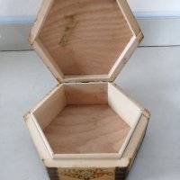Шестоъгълна дървена кутия 12 см. , снимка 7 - Други стоки за дома - 36990975