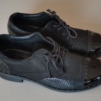 Дамски ежедневни черни обувки от естествена кожа и велур Lavorazione Artigiana - 39 номер, снимка 2 - Дамски ежедневни обувки - 32076921