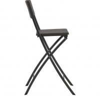 Сгъваеми бар столове, 2 бр, HDPE и стомана, кафяви, ратанов вид, снимка 4 - Столове - 35174947