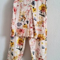 Сет прав памучен панталон + блуза от вискоза със същия десен, снимка 5 - Панталони - 37751380