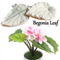 2 големи листа листо Бегония вейнър силиконов молд форма фондан декор торта, снимка 2 - Форми - 31814183