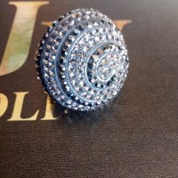 Уникален огромен сребърен пръстен със Сваровски кристали , снимка 9 - Пръстени - 30538197