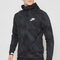 Nike AV15 Fleece AOP Hoodie - страхотно мъжко горнище ХЛ, снимка 1 - Спортни дрехи, екипи - 39580625