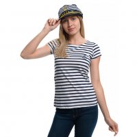 Нов дамски моряшки сет: тениска и капитанска шапка, снимка 7 - Тениски - 29975158