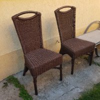 Ратанови столове естествен ратан 4 броя, снимка 3 - Столове - 42667132