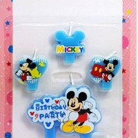 4 бр Мики Маус Mickey Mouse сини свещи свещ за торта Рожден ден детско парти, снимка 1 - Други - 42911638