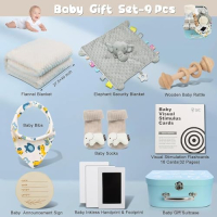 Нов Луксозен Бебешки Подаръчен Комплект за Момче - 9 Елемента за новородено, снимка 3 - Други - 44610993