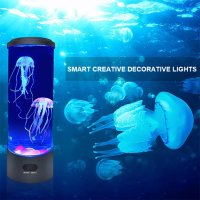 LED нощна лампа аквариум с медузи, снимка 4 - Лед осветление - 42666757