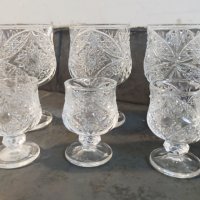 Нови! Комплект кристални чаши за вино и уиски или ракия, снимка 2 - Сервизи - 31866841