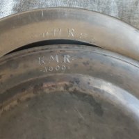 Комплект метални чинии от началото на миналия век, снимка 3 - Антикварни и старинни предмети - 29210096