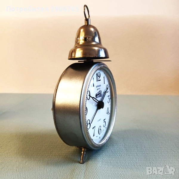 Часовник будилник SERKISOF с камбанка работещ, снимка 1