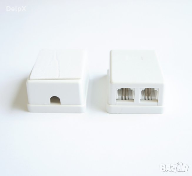 Розетка/кутия за телефон с 2 линии 2xRJ11 4pin(ж), снимка 1
