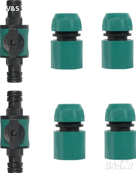  Съединител за маркуч с регулиращи кранове, 6 части Бърз конектор за , снимка 1