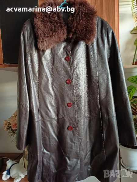 кожено манто ХЛ, снимка 1