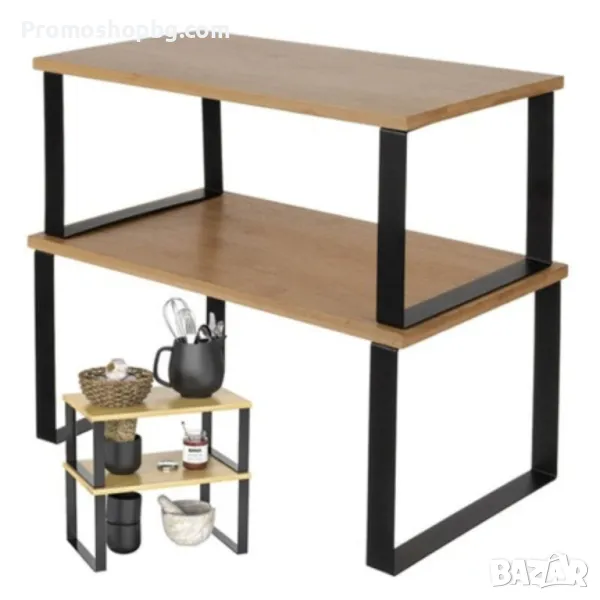 Комплект 2 бр кухненски рафтове Ruhhy, бамбукови, 34х20 см, снимка 1