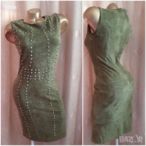 Drove de copies S/ M Тревисто зелена рокля с капси , снимка 1