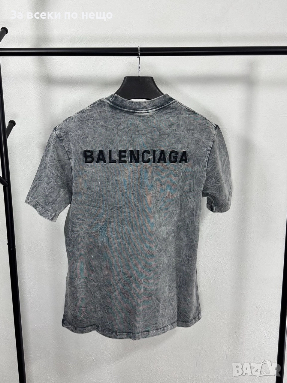 Balenciaga Мъжка Сива Тениска С Бродирано Лого👕Мъжка Блуза С Къс Ръкав В Сив Цвят Код V.B.55, снимка 1