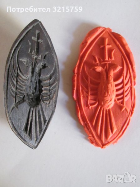 Стар дървен,ръчно изработен печат за обреден хляб, просфора, снимка 1