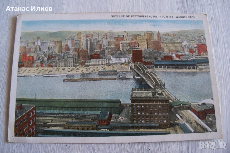 Стара пощенска картичка изглед към Питсбърг, САЩ 1928г.., снимка 1
