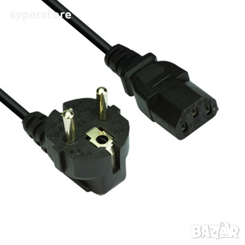 Захранващ Кабел за Компютър 220V-3 пина 3м VCom SS001357 3C*0.75mm 2 PC Power cable , снимка 1