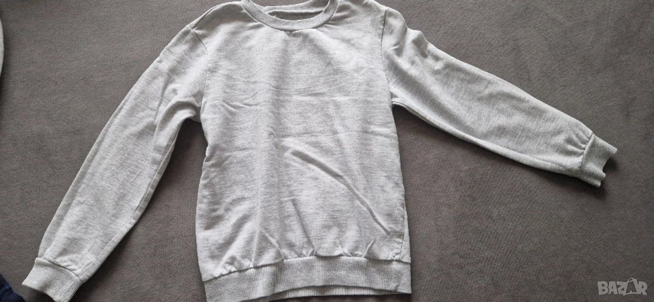 8-9г 134см Блуза с дълъг ръкав сива без следи от употреба, снимка 1