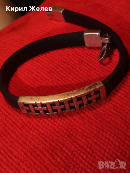 ФЕШЪН АРТ СРЕБЪРНА ГРИВНА СРЕБРО 925 със СИЛИКОНОВА КАИШКА 27236, снимка 1