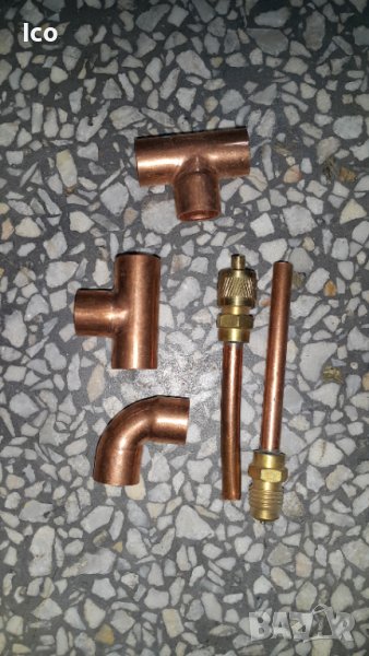 Медни колена и тръби за хладилник, снимка 1